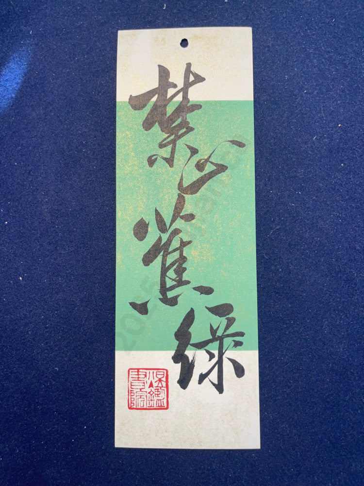 Hand-painted Calligraphy Bookmark with Tassel — “Forbid Anxiety”