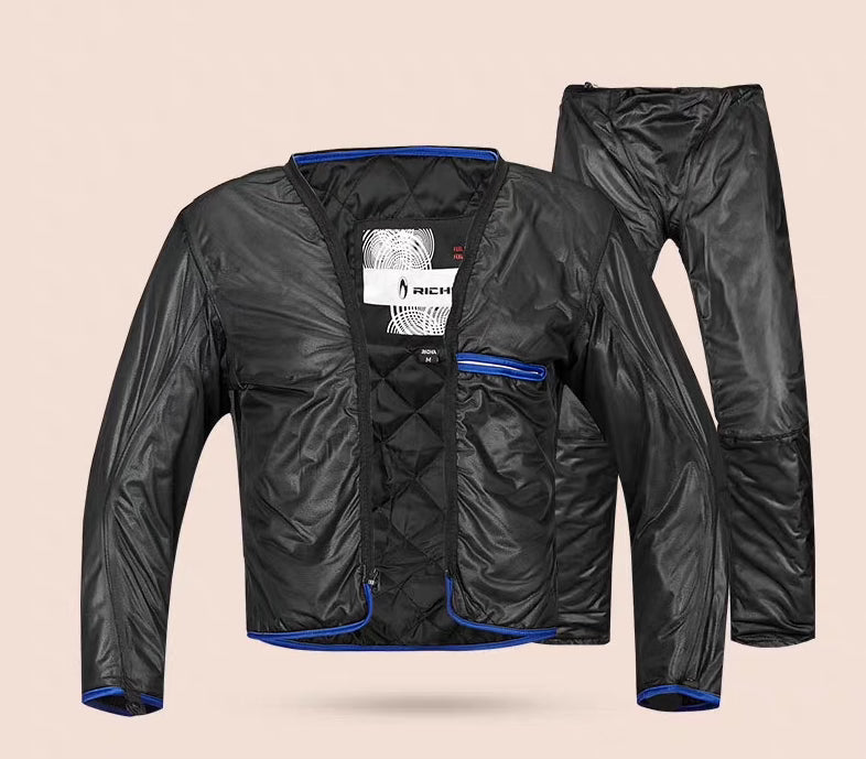 RICHA Motorcycle Riding Suit – 147 Black/Grey Waterproof Thermal Jacket + Pants (Size XL, Brand New)