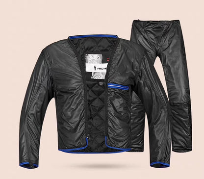 RICHA Motorcycle Riding Suit – 147 Black/Grey Waterproof Thermal Jacket + Pants (Size XL, Brand New)
