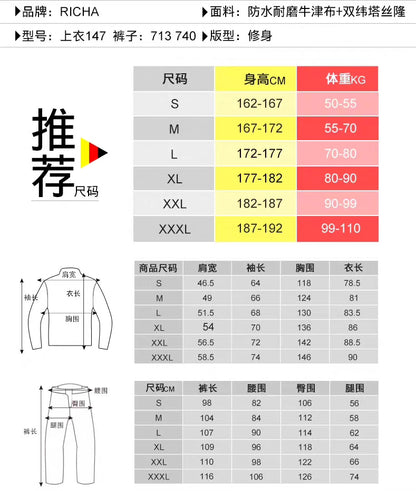 RICHA Motorcycle Riding Suit – 147 Black/Grey Waterproof Thermal Jacket + Pants (Size XL, Brand New)