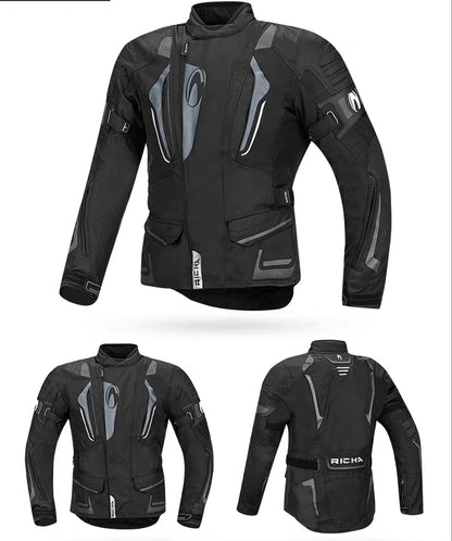 RICHA Motorcycle Riding Suit – 147 Black/Grey Waterproof Thermal Jacket + Pants (Size XL, Brand New)